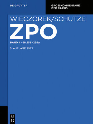 cover image of ZPO Band 4 §§ 253-299a